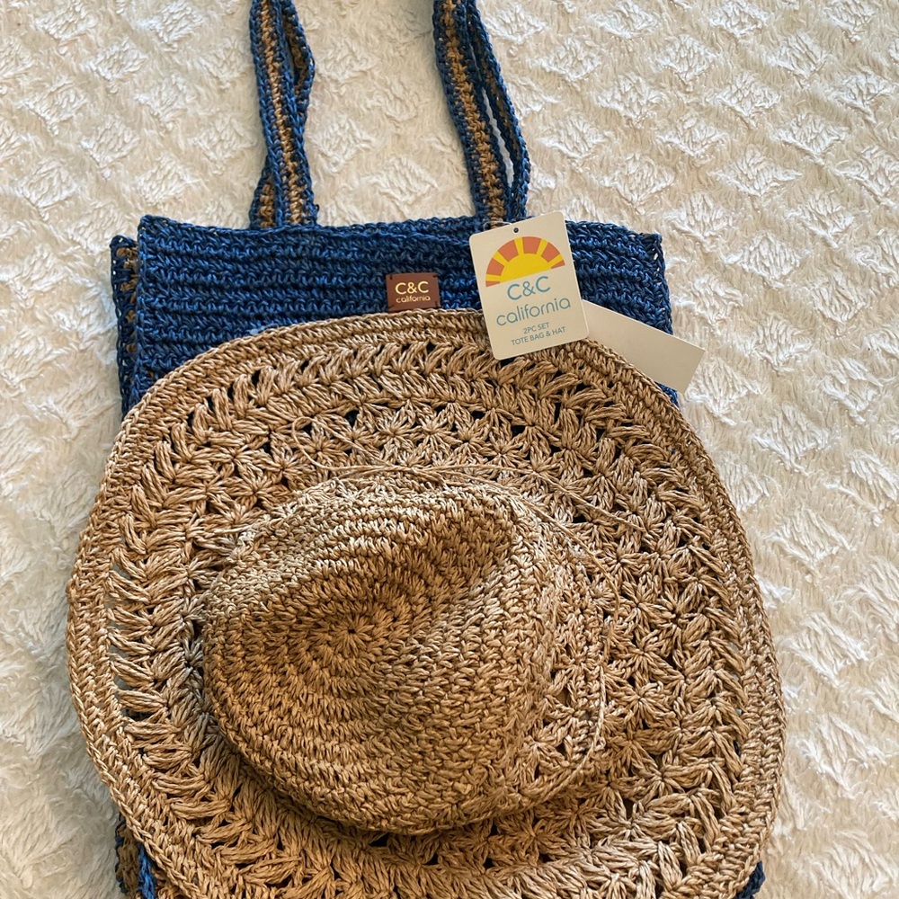 NWT C&C CALIFORNIA Tote Bag and Hat Set